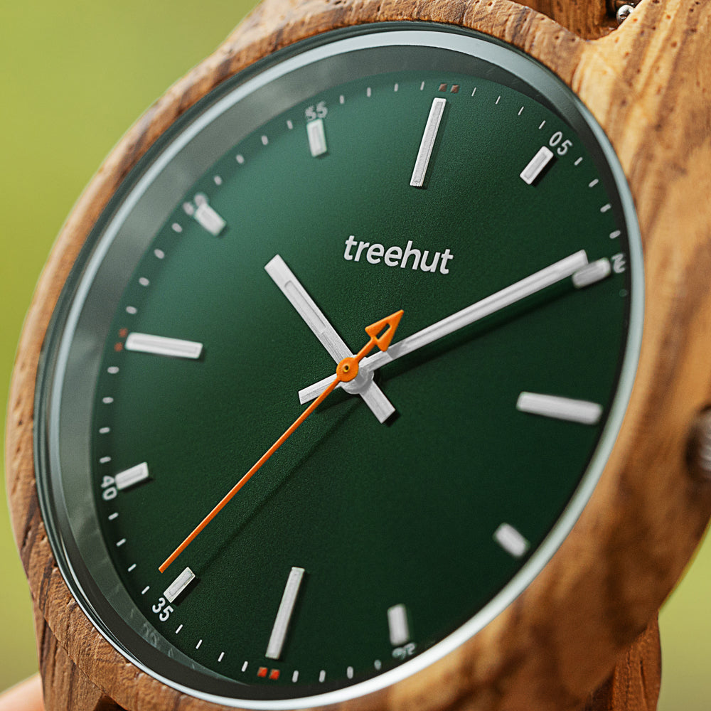 Dubline Zebrawood Green Men's Wooden Watch
