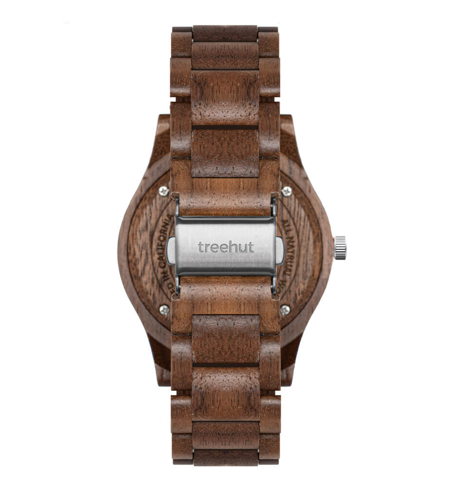 Dubline Walnut Blue Men's Wooden Watch