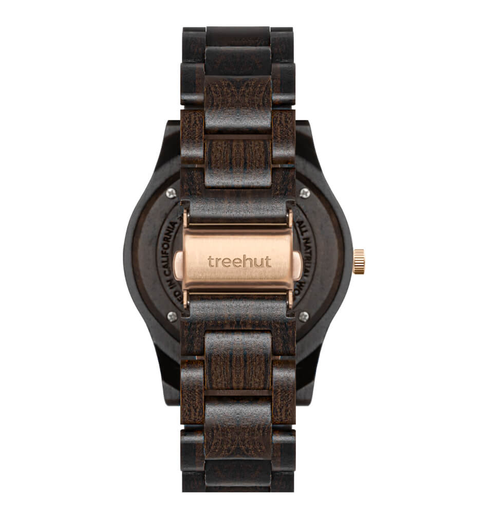 Dubline Ebony Rose Gold Men's Wooden Watch