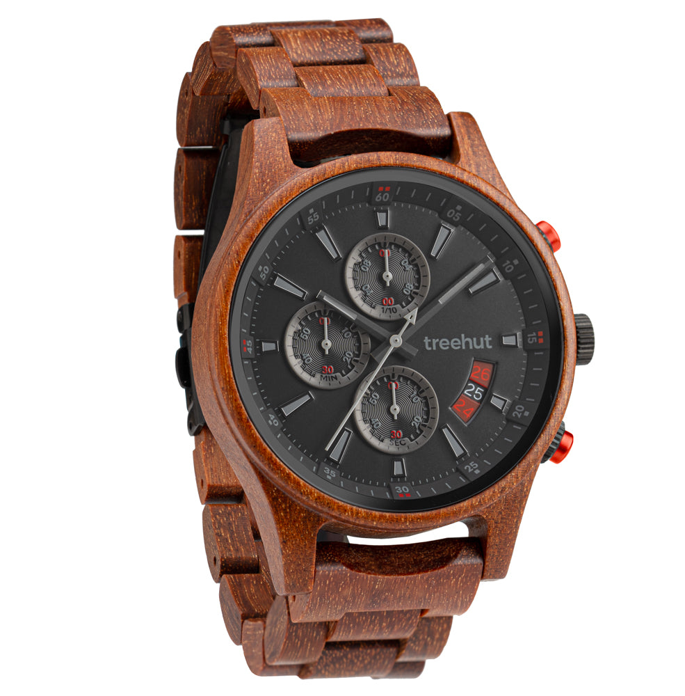 Dubline Chrono Padauk Black Men's Wooden Watch