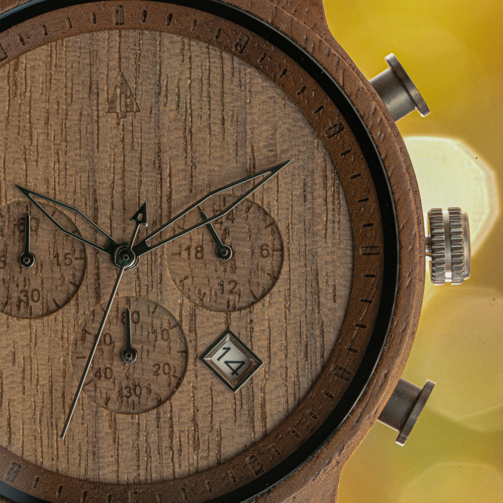 North Chocolate Walnut Boyd Men's Chrono Wooden Watch