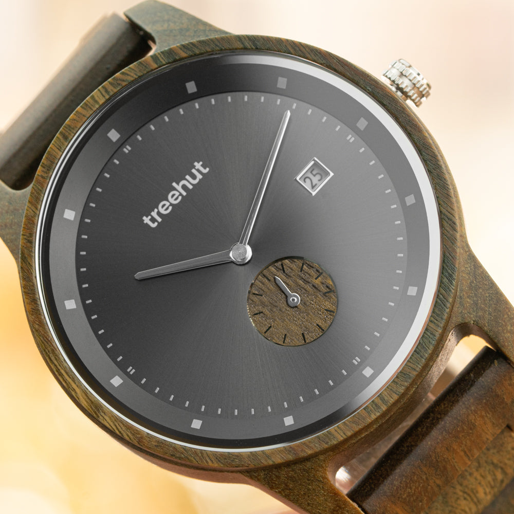 Alpine Green Sandalwood Gunmetal Grey Men's Wooden Watch