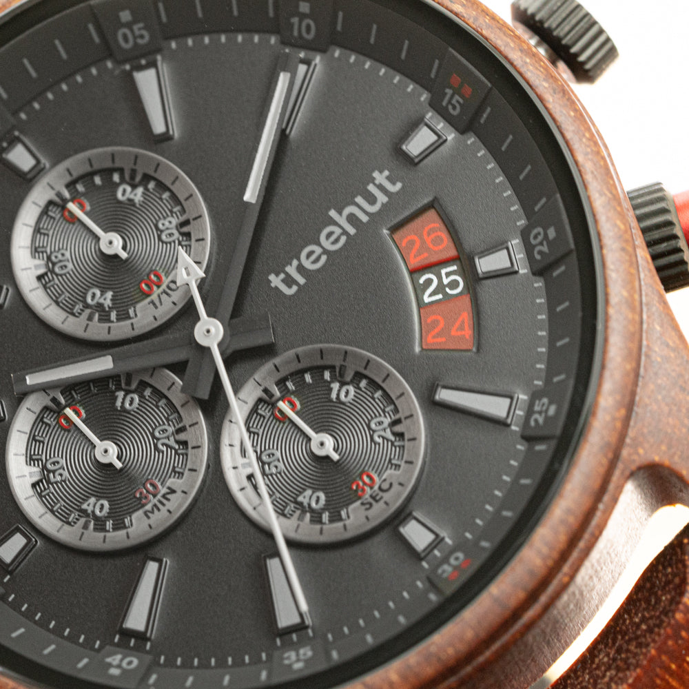 Dubline Chrono Padauk Black Men's Wooden Watch