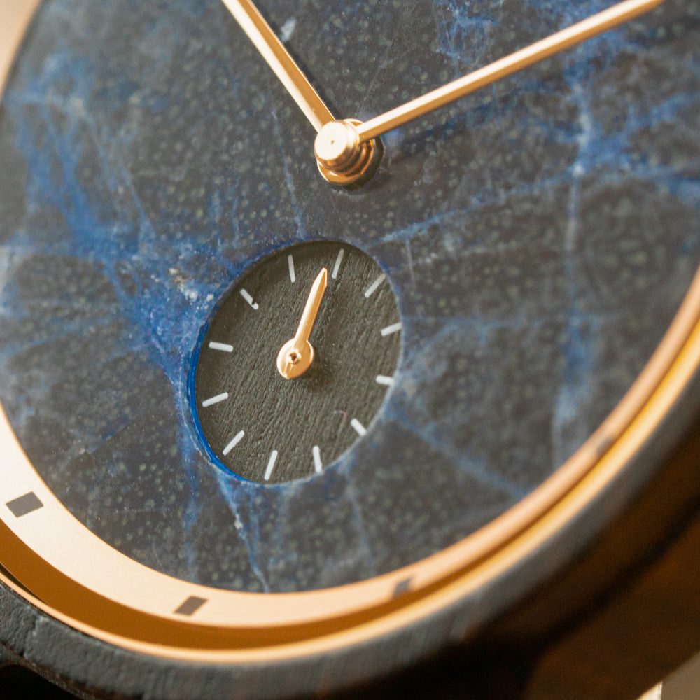 Paradise Ebony Blue Marble Women's Wooden Watch