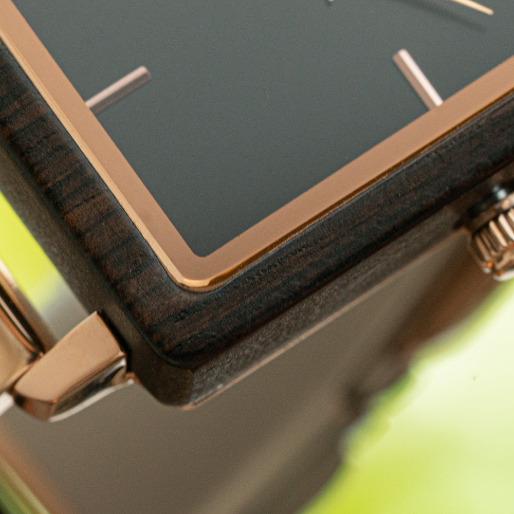 Lola Ebony Rose Gold Women's Stainless Steel Wooden Watch