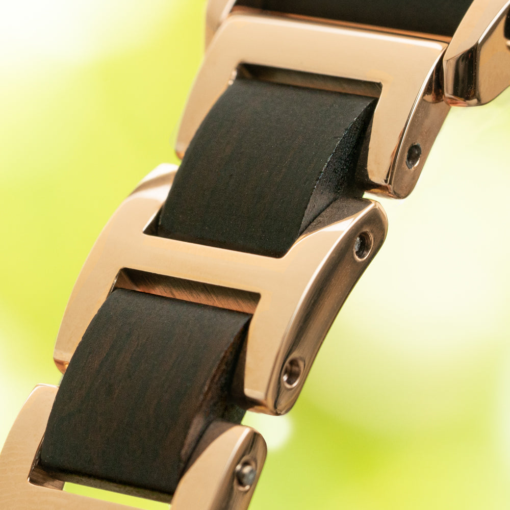 Lola Ebony Rose Gold Women's Stainless Steel Wooden Watch