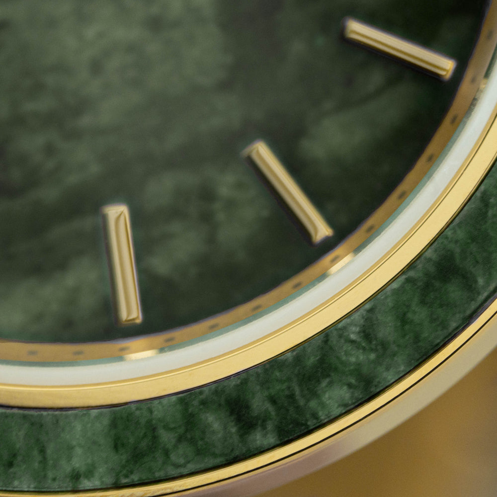 close up of green watch for women