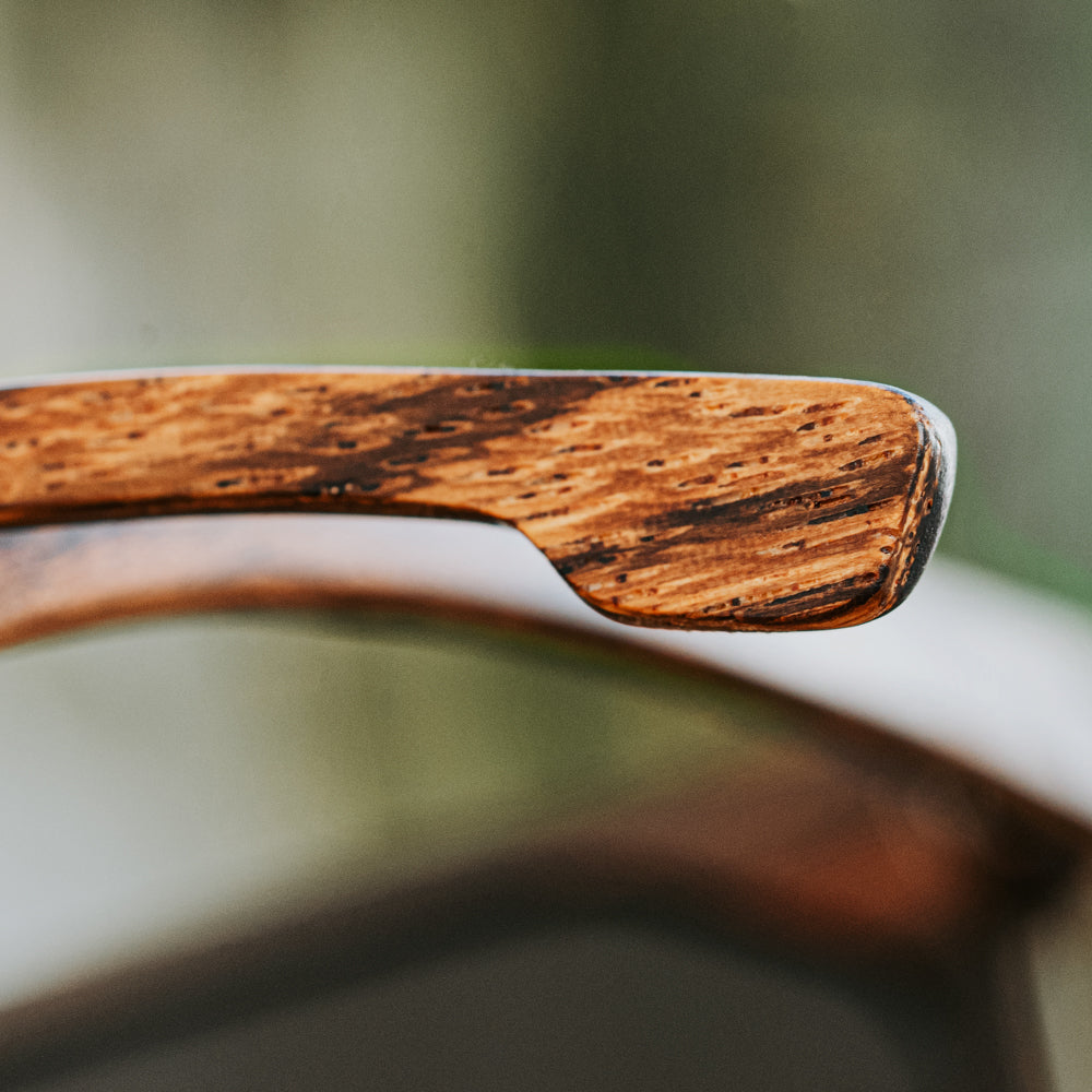 Fjorn Zebrawood Carbon Men's Wooden Sunglasses