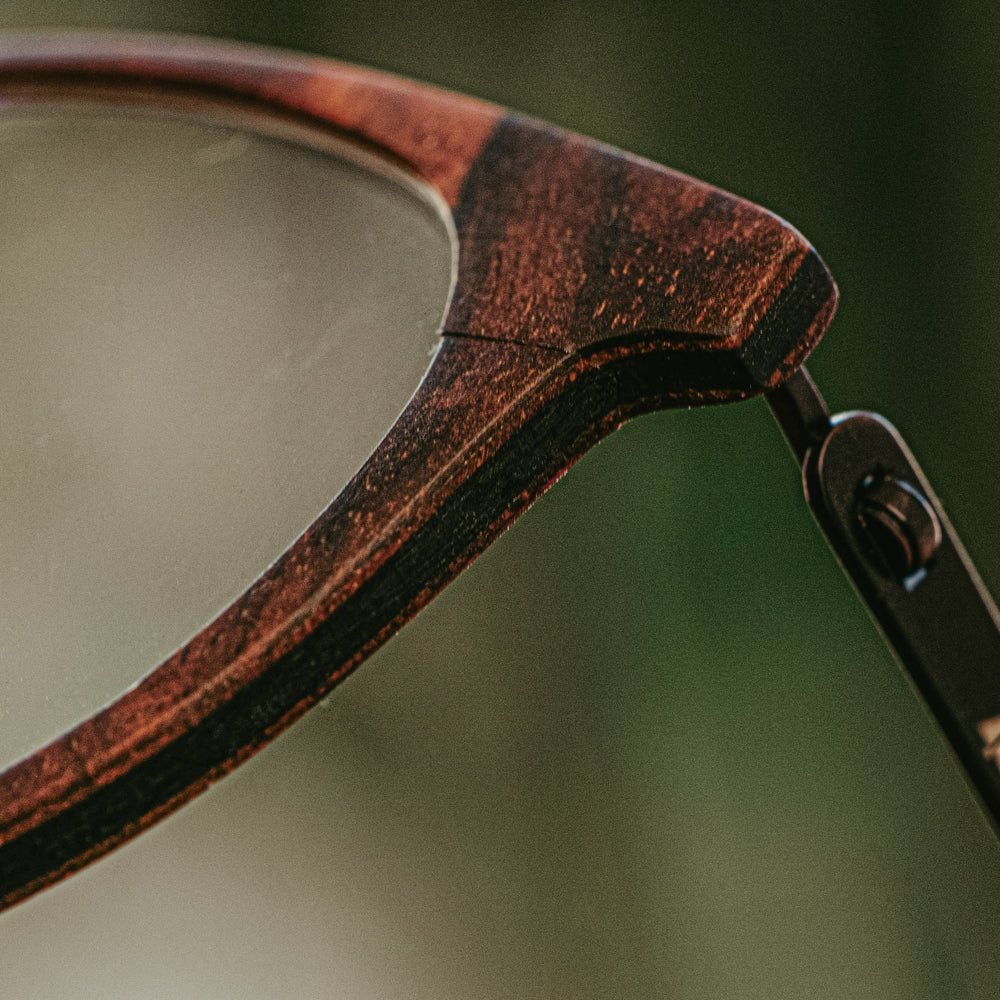 Mist Walnut Burl blue light wood glasses