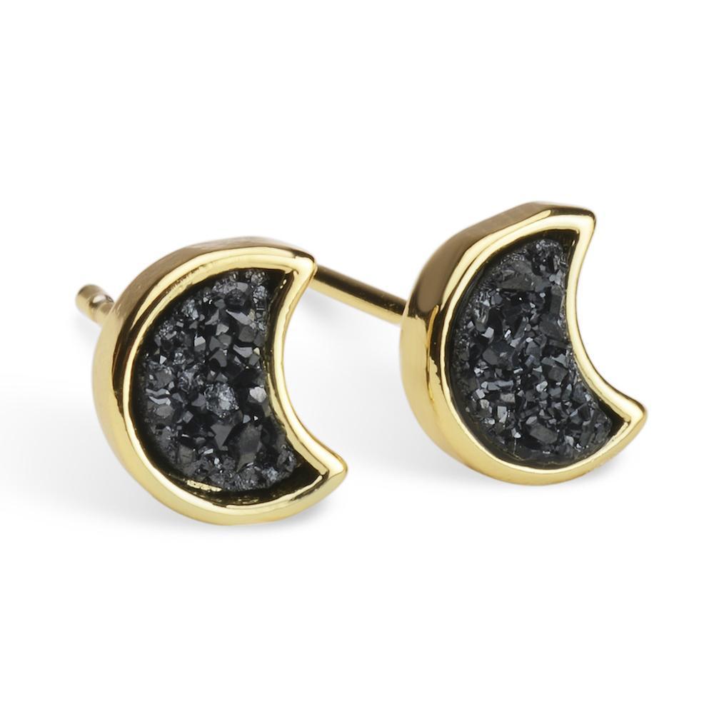 Moonbloom Midnight Black Druzy Earrings Women's Stone Earring