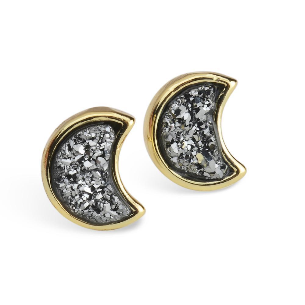 Silver Druzy Earrings