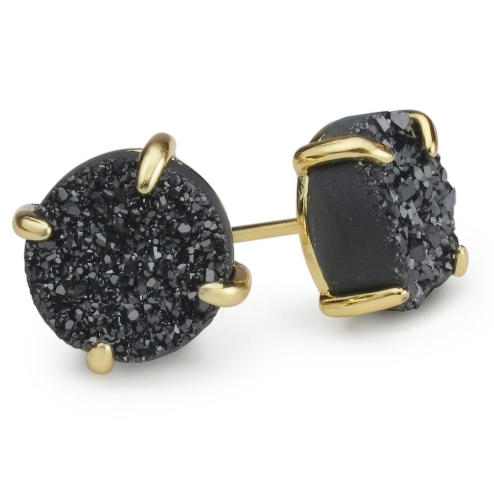 black druzy earrings