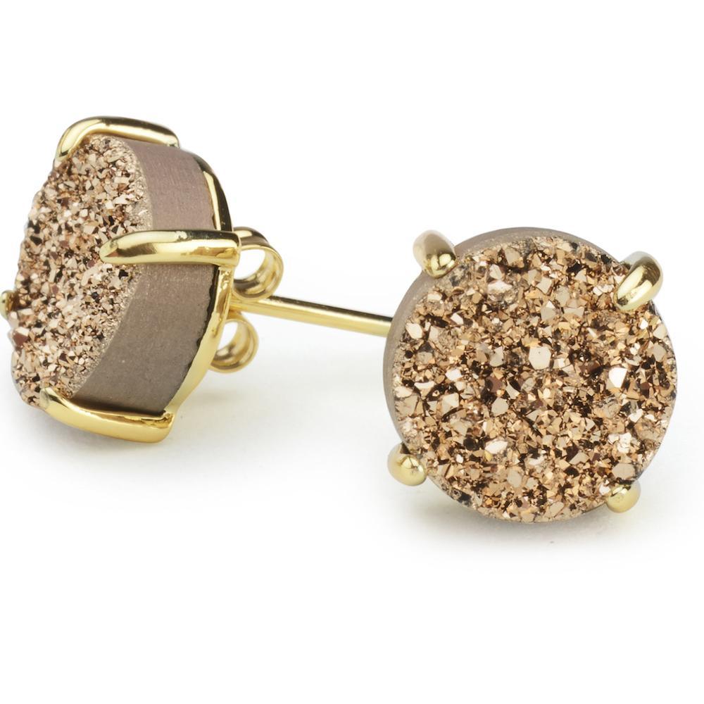 Bloom Rose Gold Druzy Earrings Women's Stone Earring