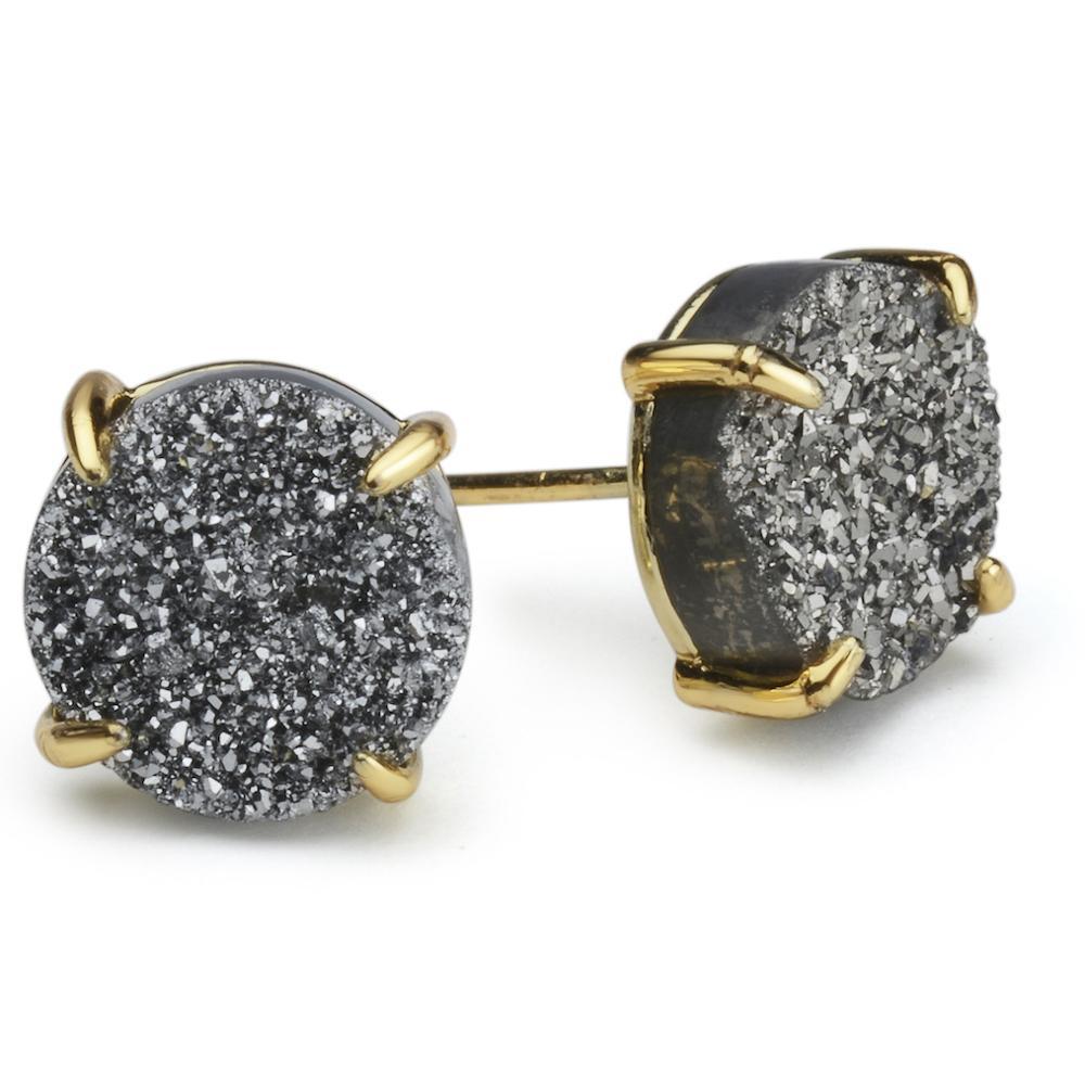 Bloom Silver Druzy Earrings Women's Stone Earring