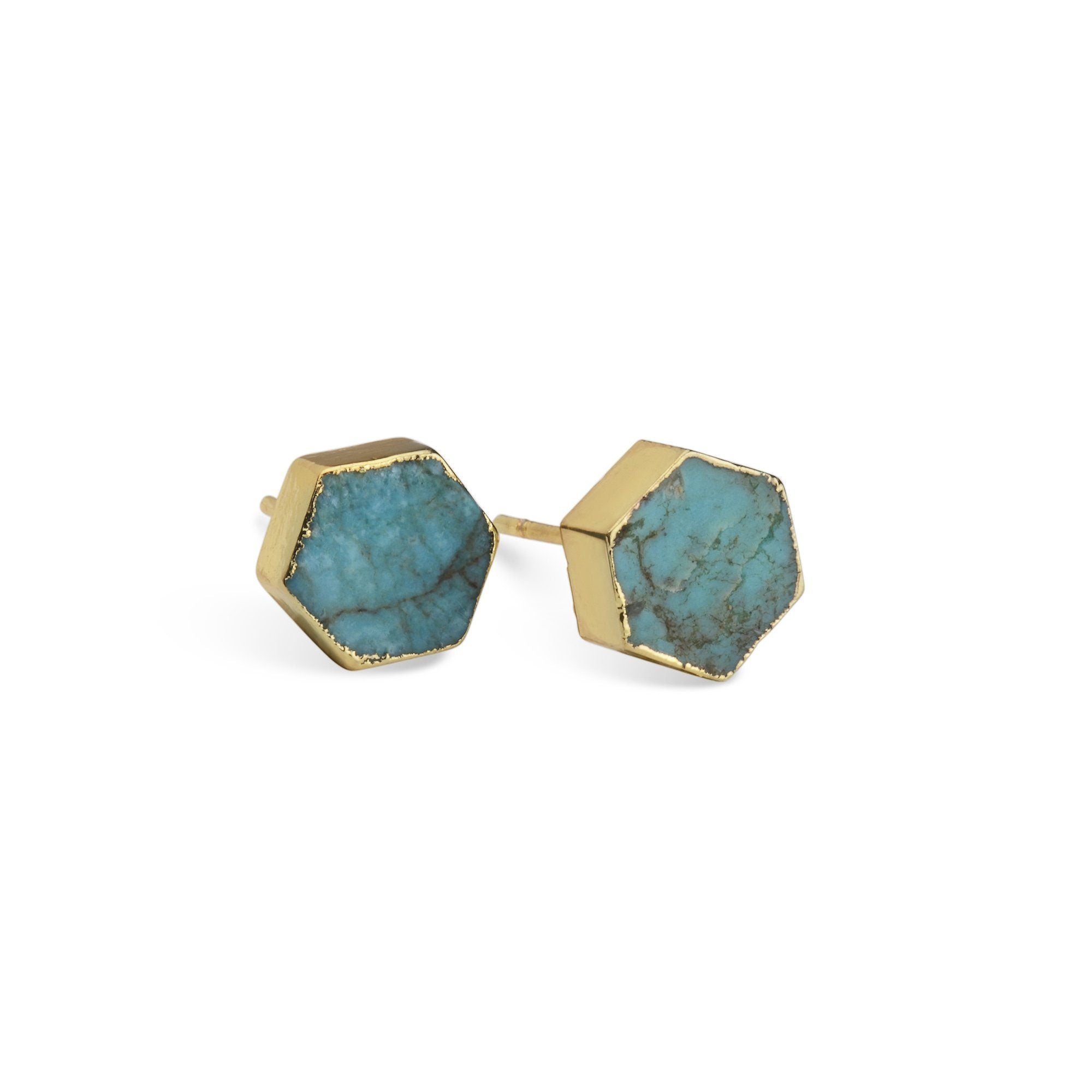 Turquoise Hex Stone Earrings Women's Stone Earring