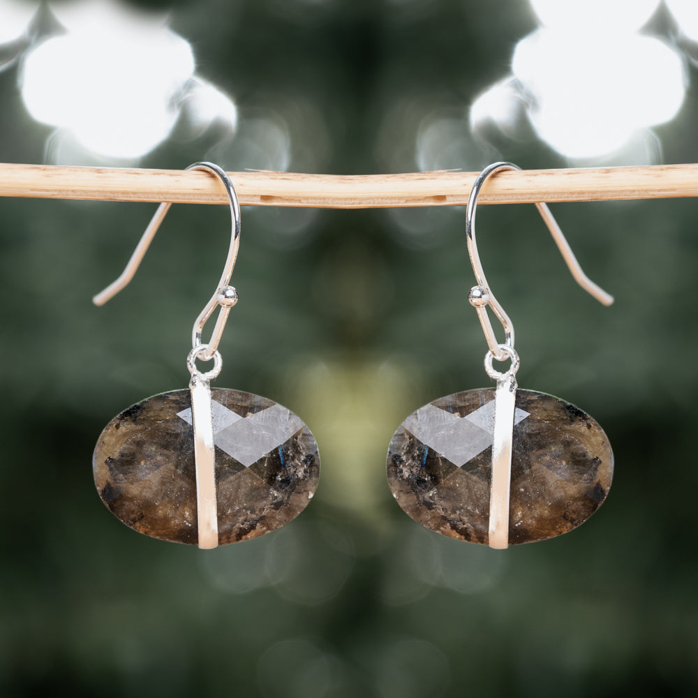 Natural labradorite earrings