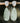 White and green natural fluorite stone earrings with natural shell