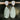 White and green natural fluorite stone earrings with natural shell