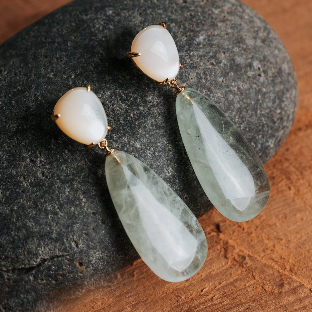 Handmade treehut natural stone earrings