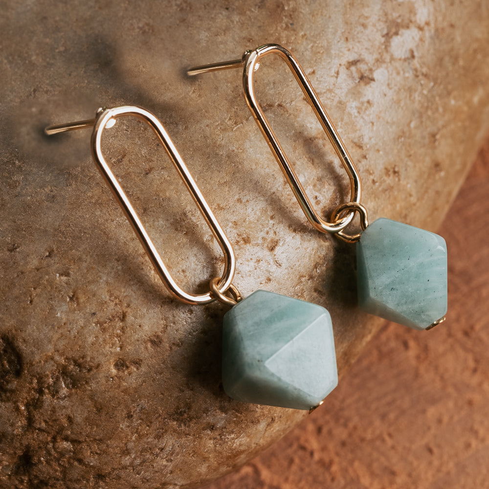 Amazonite stone earrings