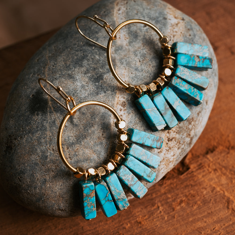 Handmade natural stone earrings