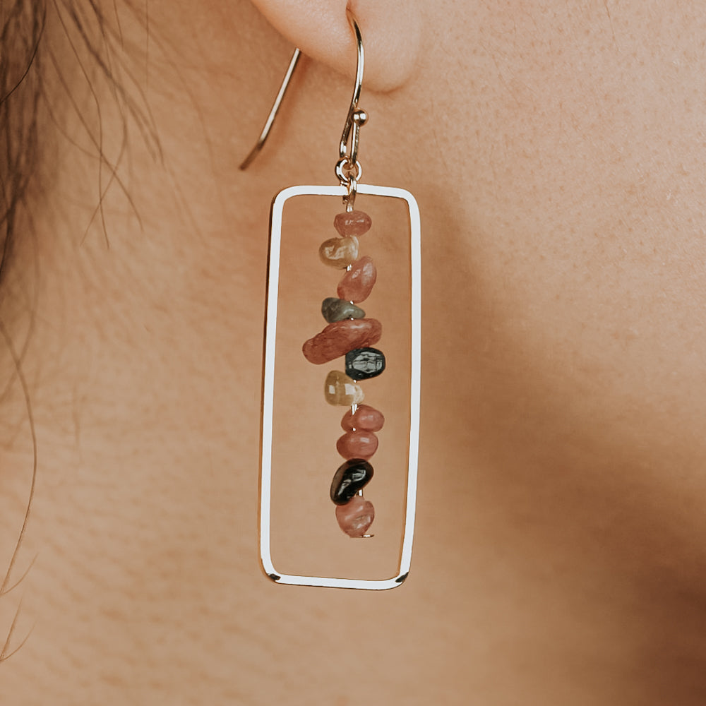 pink tourmaline earrings