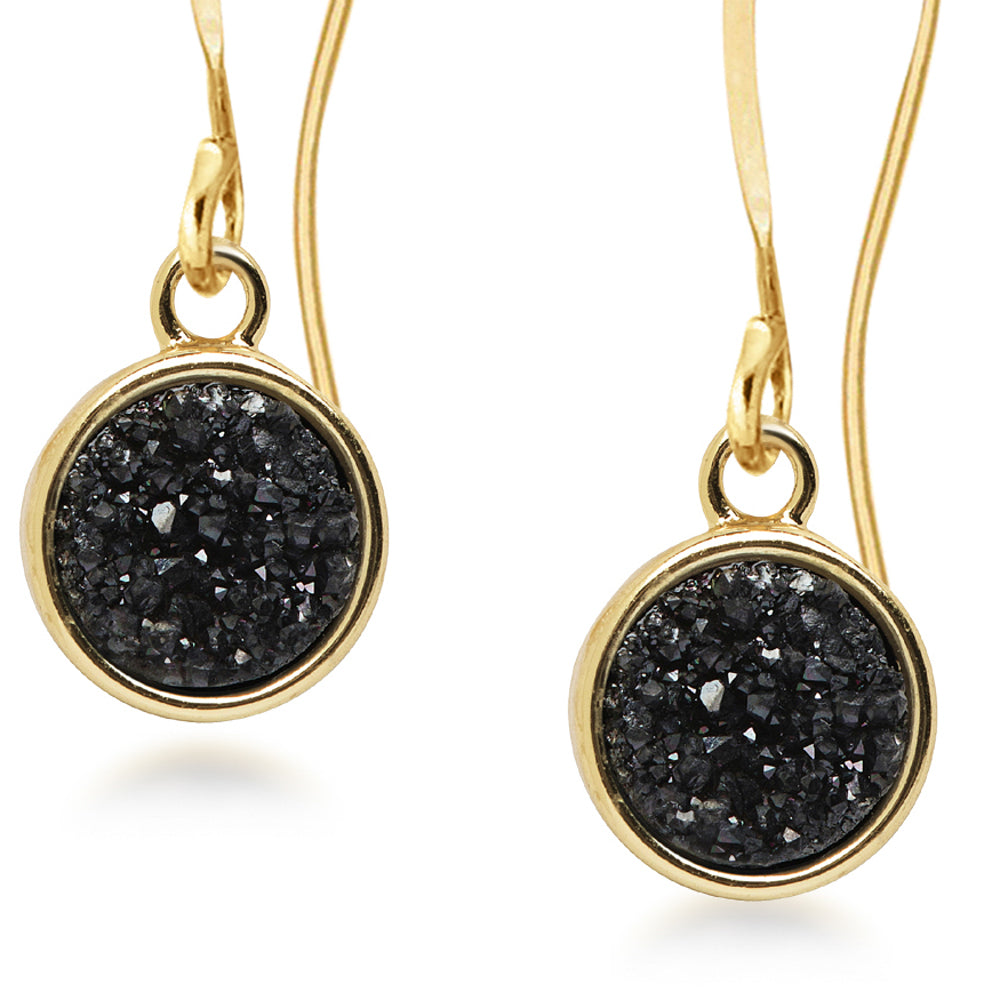 Geo Black Druzy Earrings Women's Stone Earring