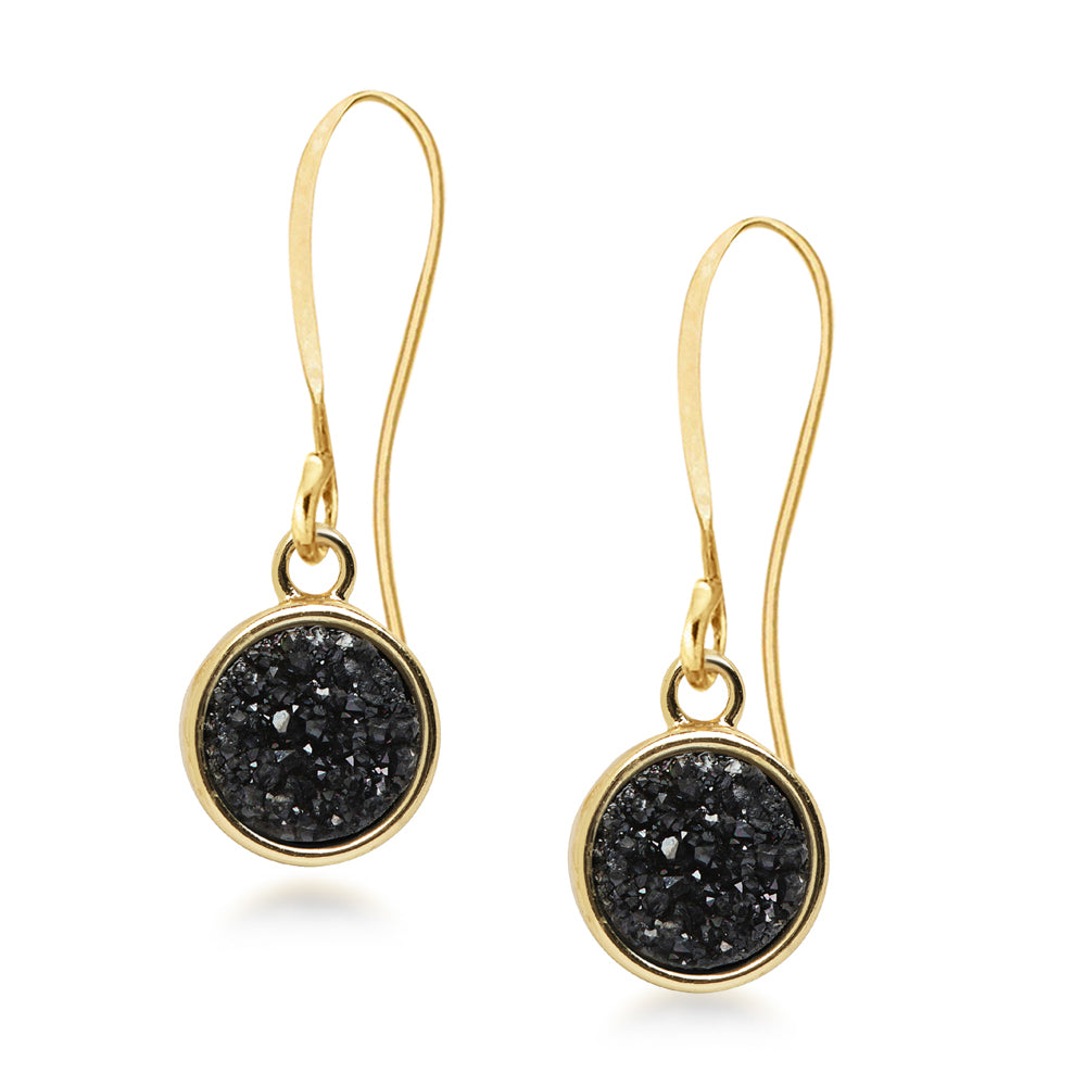 Geo Black Druzy Earrings Women's Stone Earring