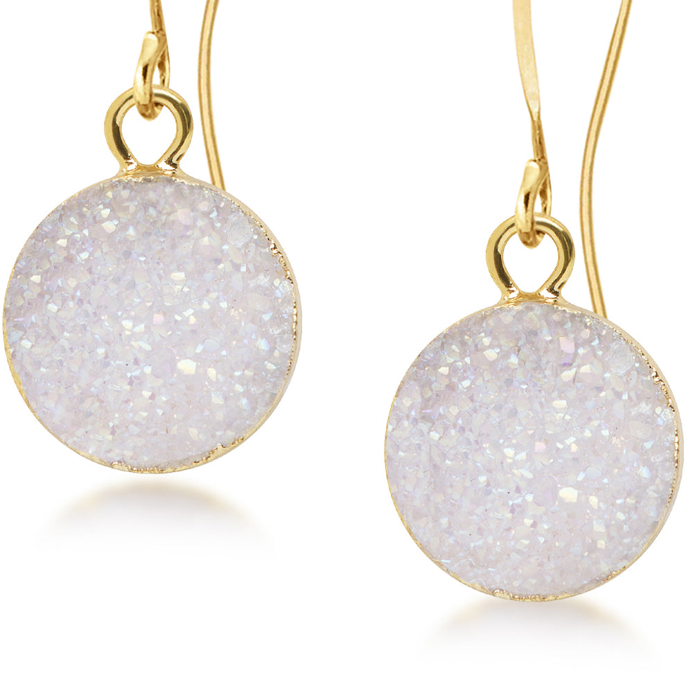 Terra White Druzy Earrings Women's Stone Earring