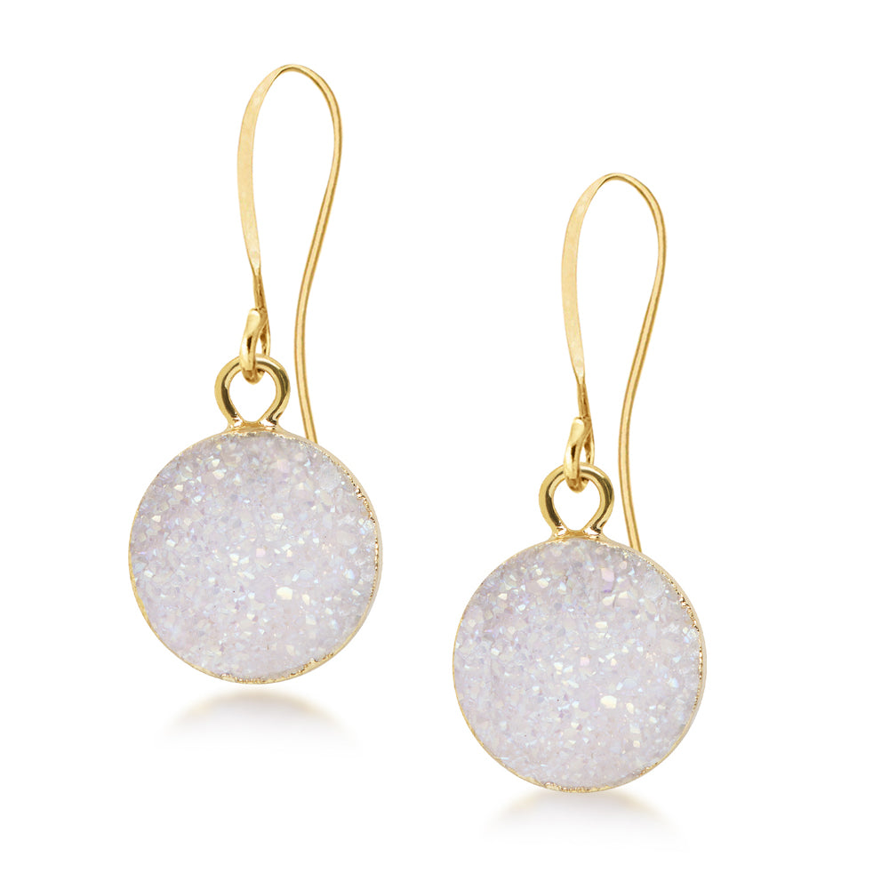 Terra White Druzy Earrings Women's Stone Earring