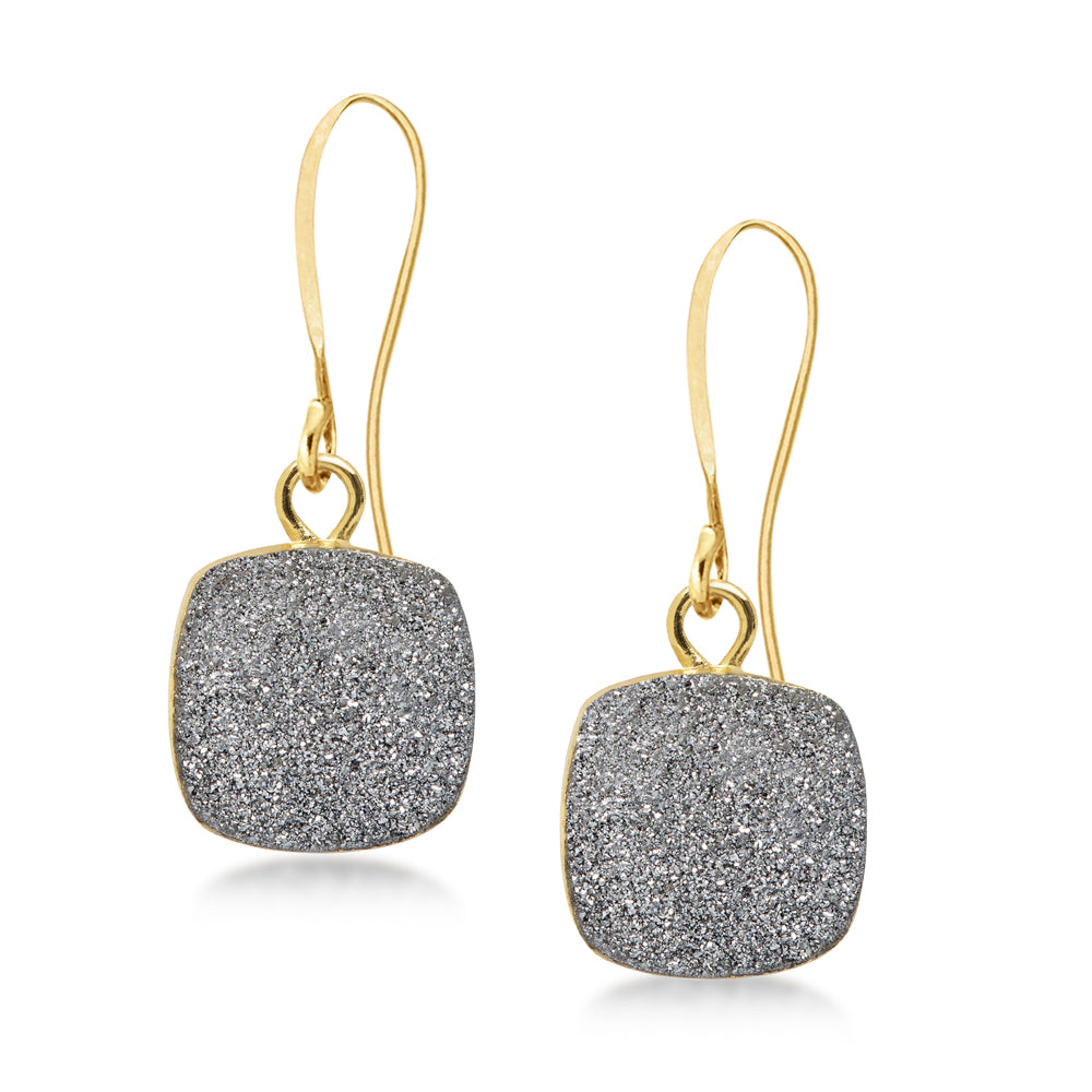 Reina Silver Druzy Earrings Women's Stone Earring