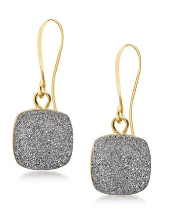 Reina Silver Druzy Earrings Women's Stone Earring