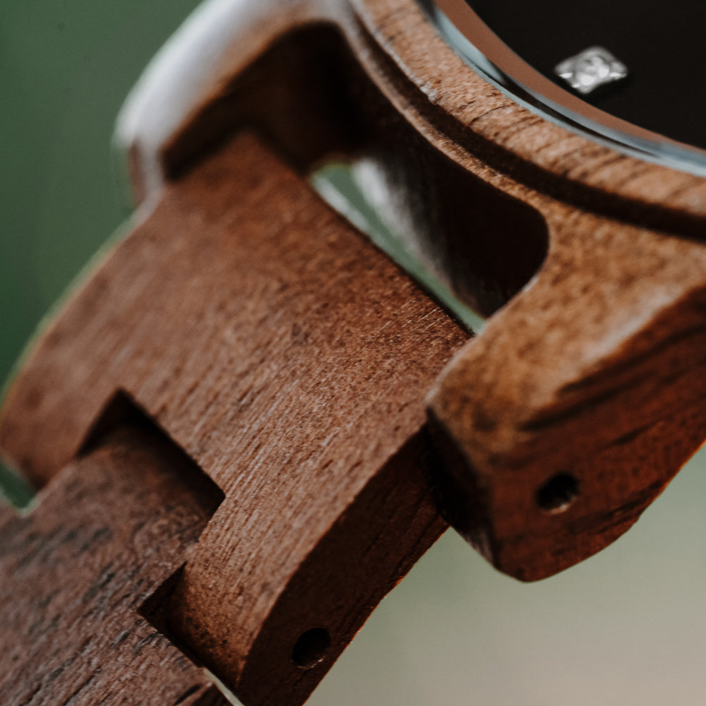 Emma Walnut Noir Women's Wooden Watch