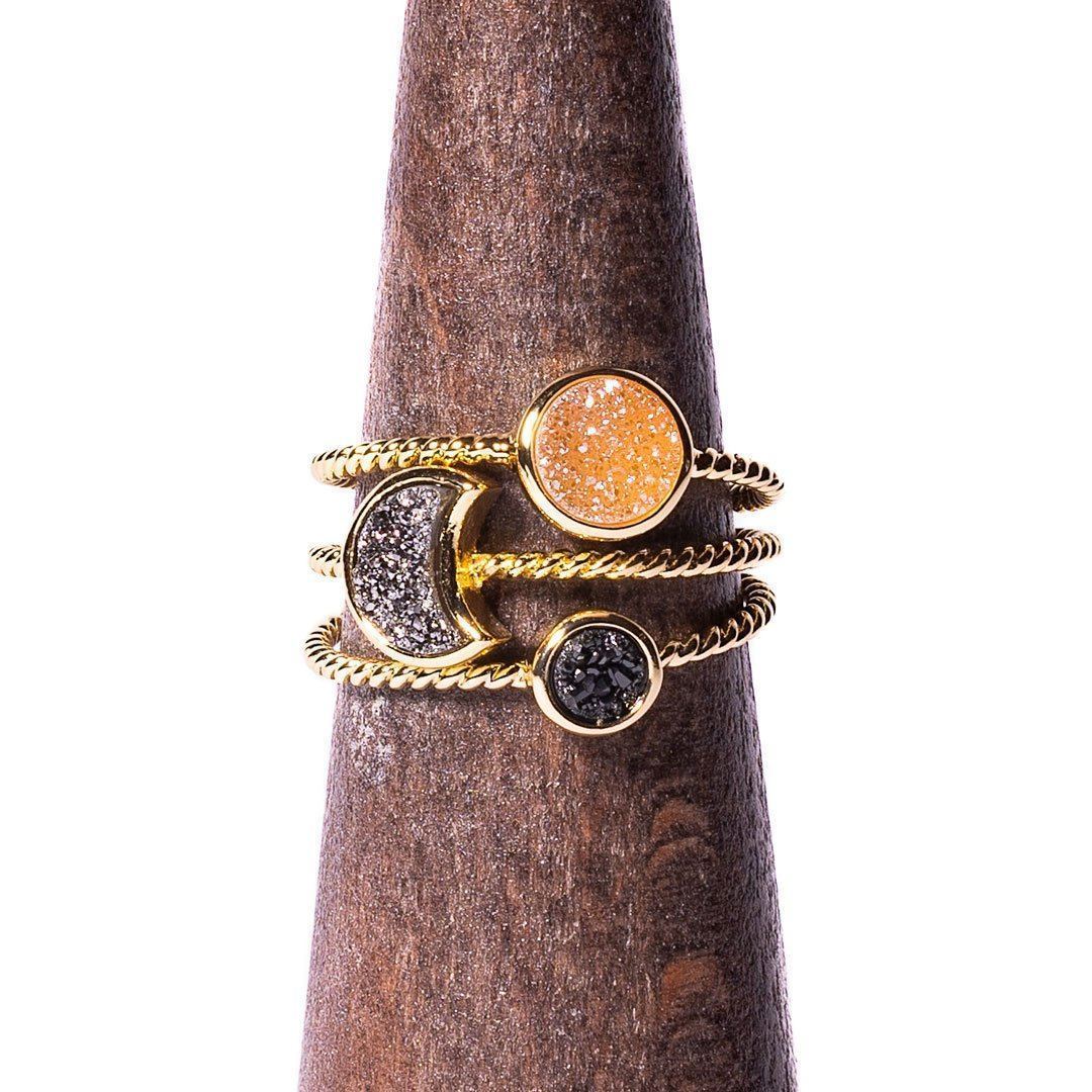 Arenite Stacking Ring Set Women's Stone Ring