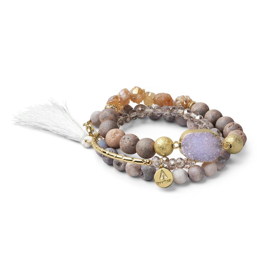 Mala White Tassel Bracelet Women's Stone Bracelet