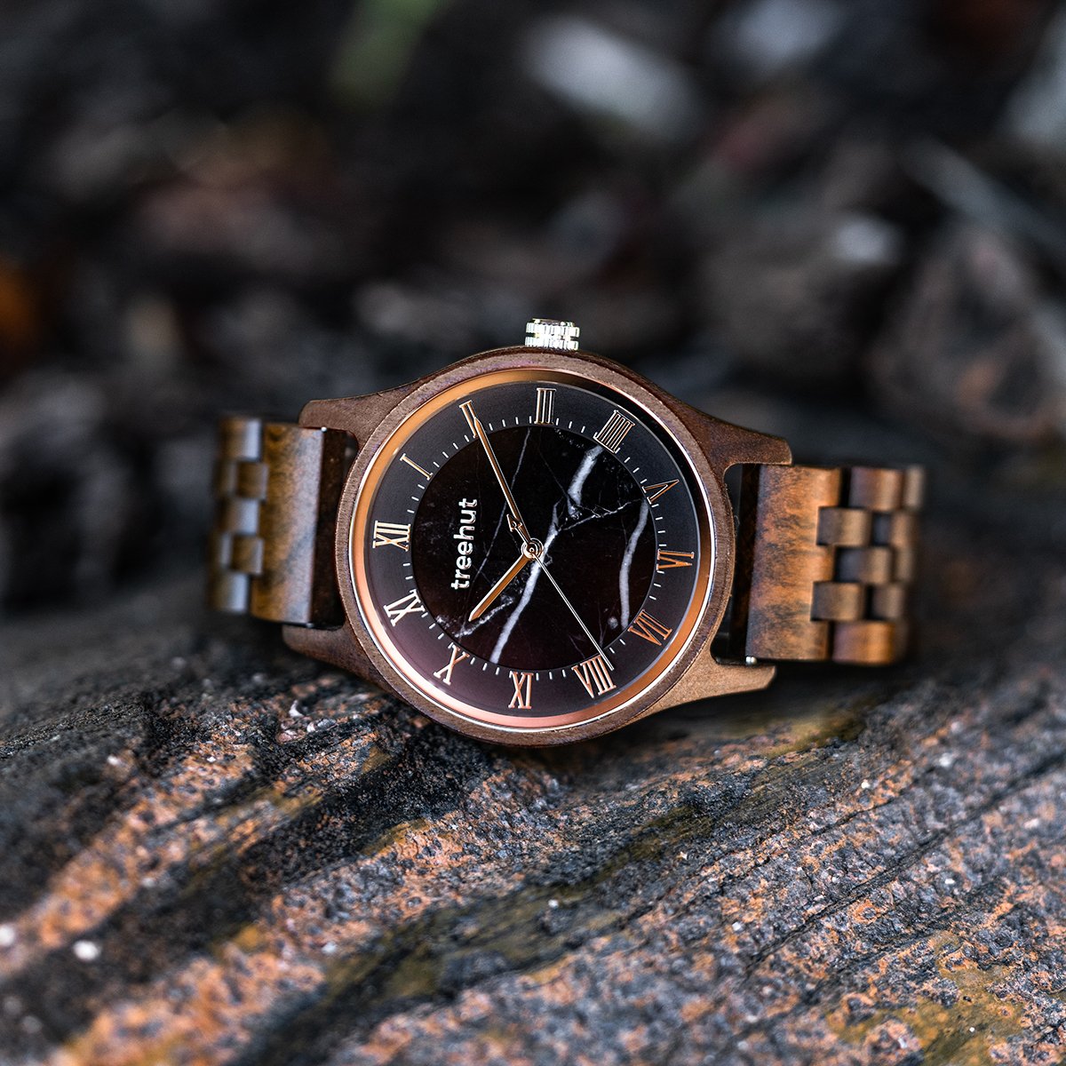 Sojourn Black Marble Ebony Men's Wooden Watch