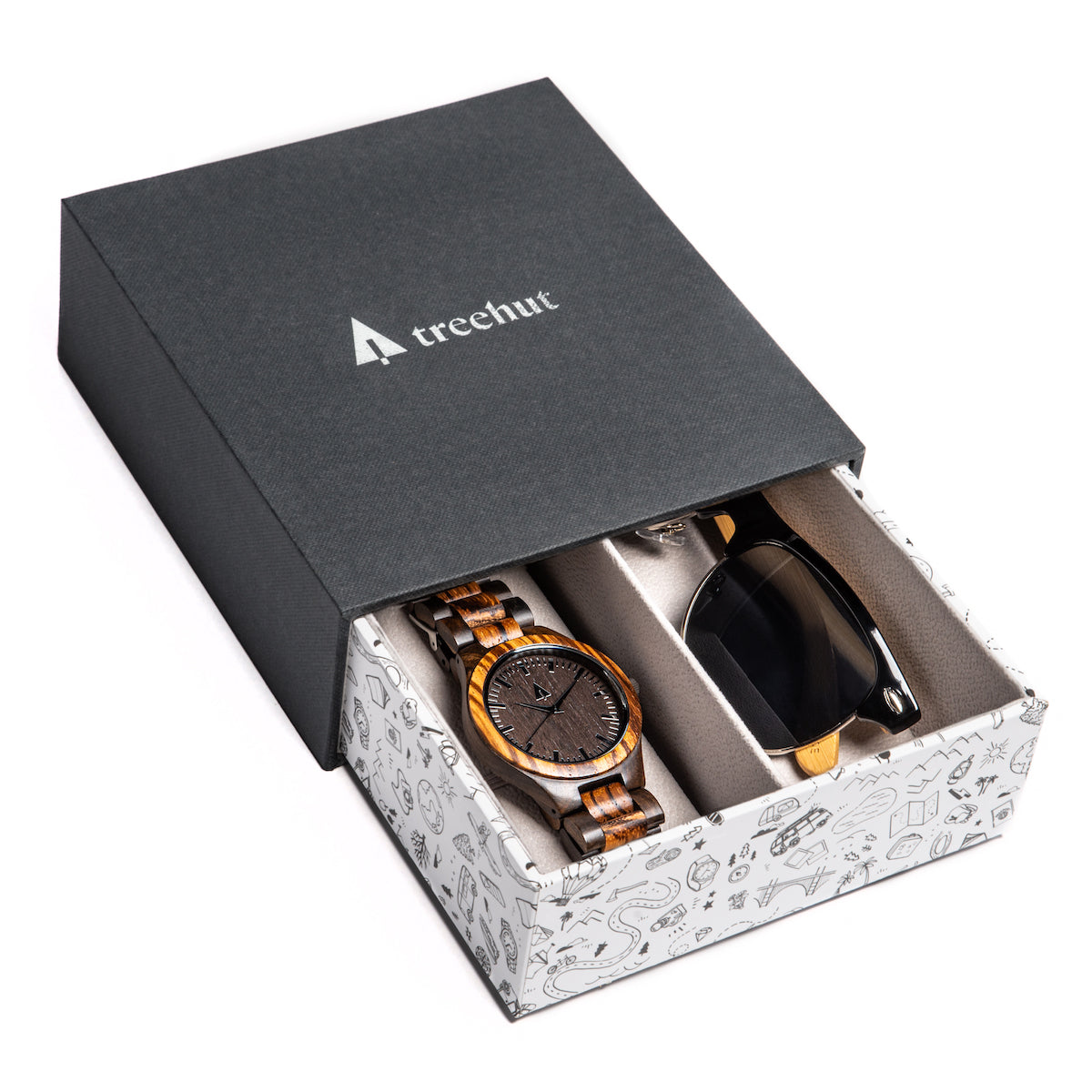 Zebrawood Ebony Theo X Sailor  Men's Gift Set Box