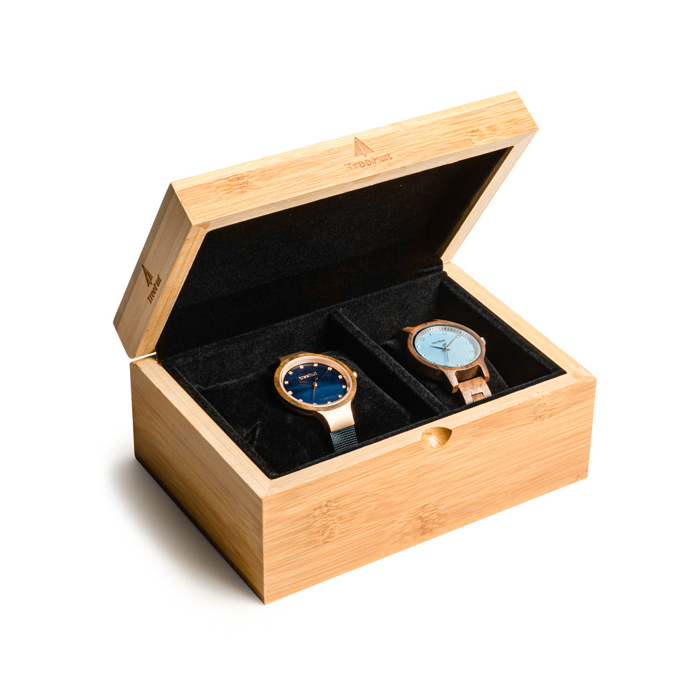 Two Watch Bamboo Gift Box