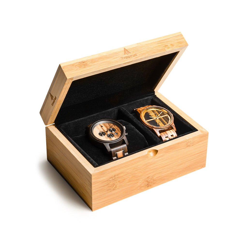 Two Watch Bamboo Gift Box
