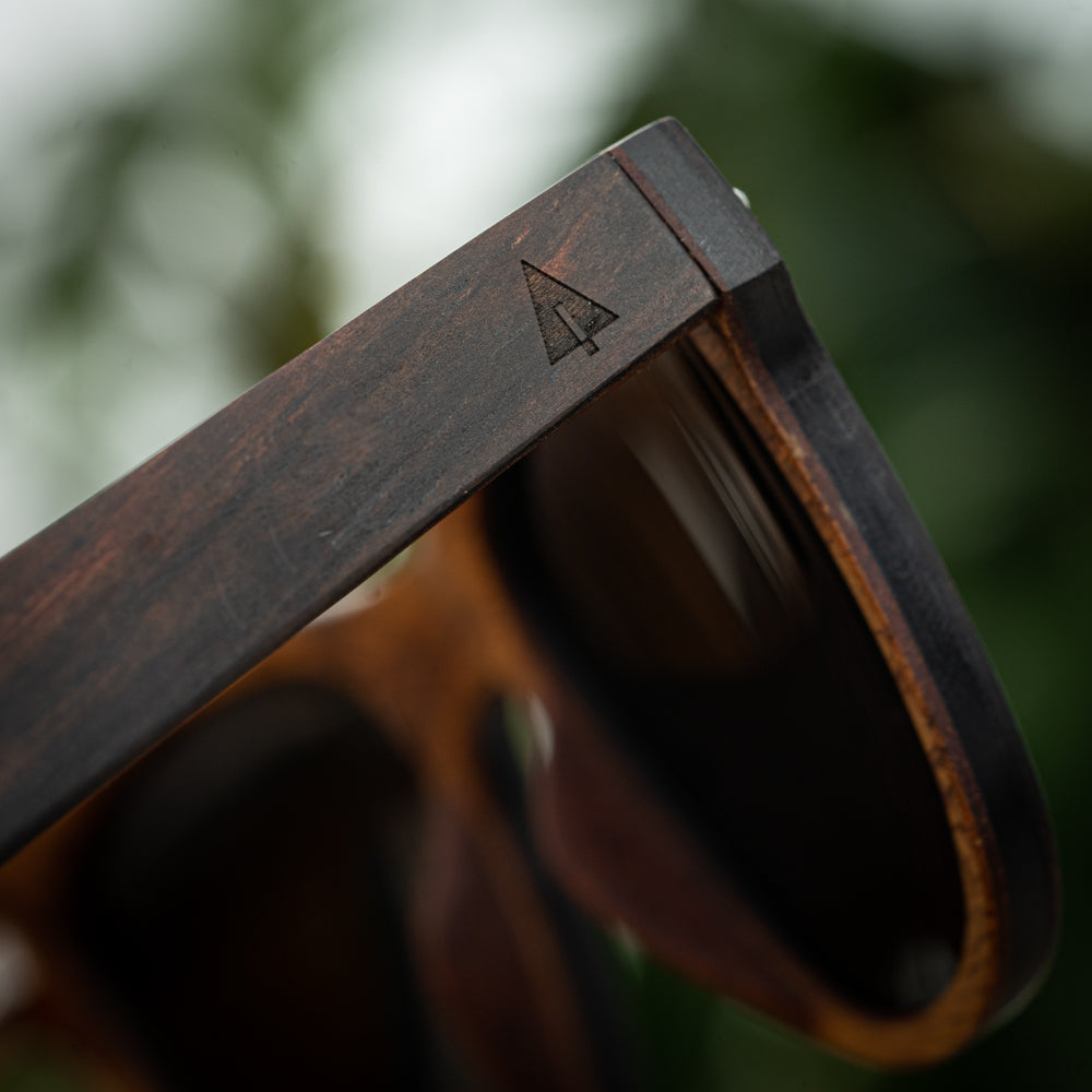 Bali Ebony Checkered Blue Men's Wooden Sunglasses