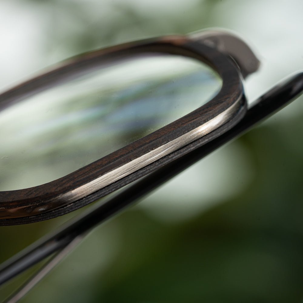 Maverick Aviator Ebony blue light wood glasses