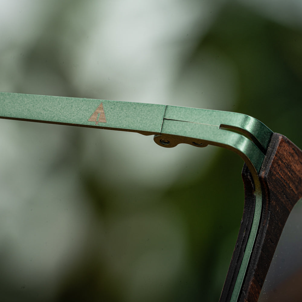 blue light glasses for men with green temple arms