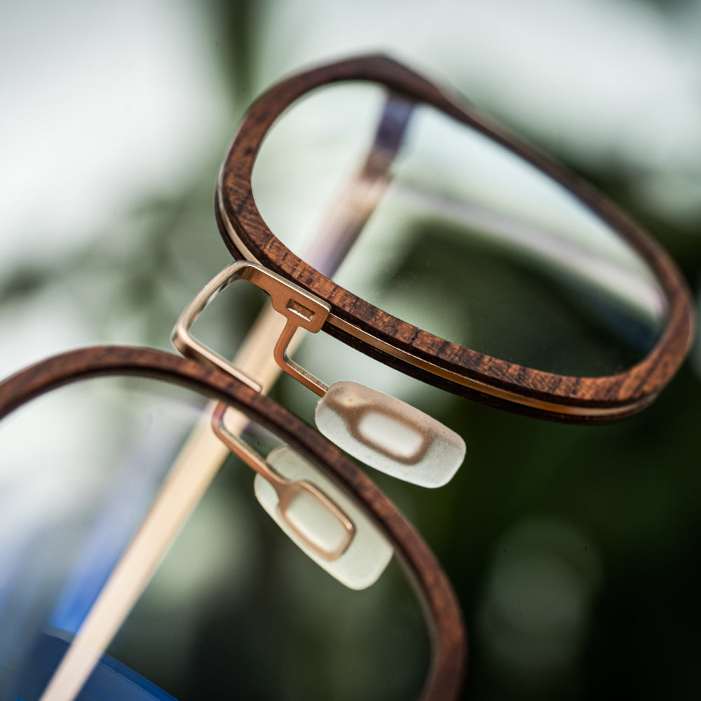 Maverick Aviator Walnut blue light wood glasses