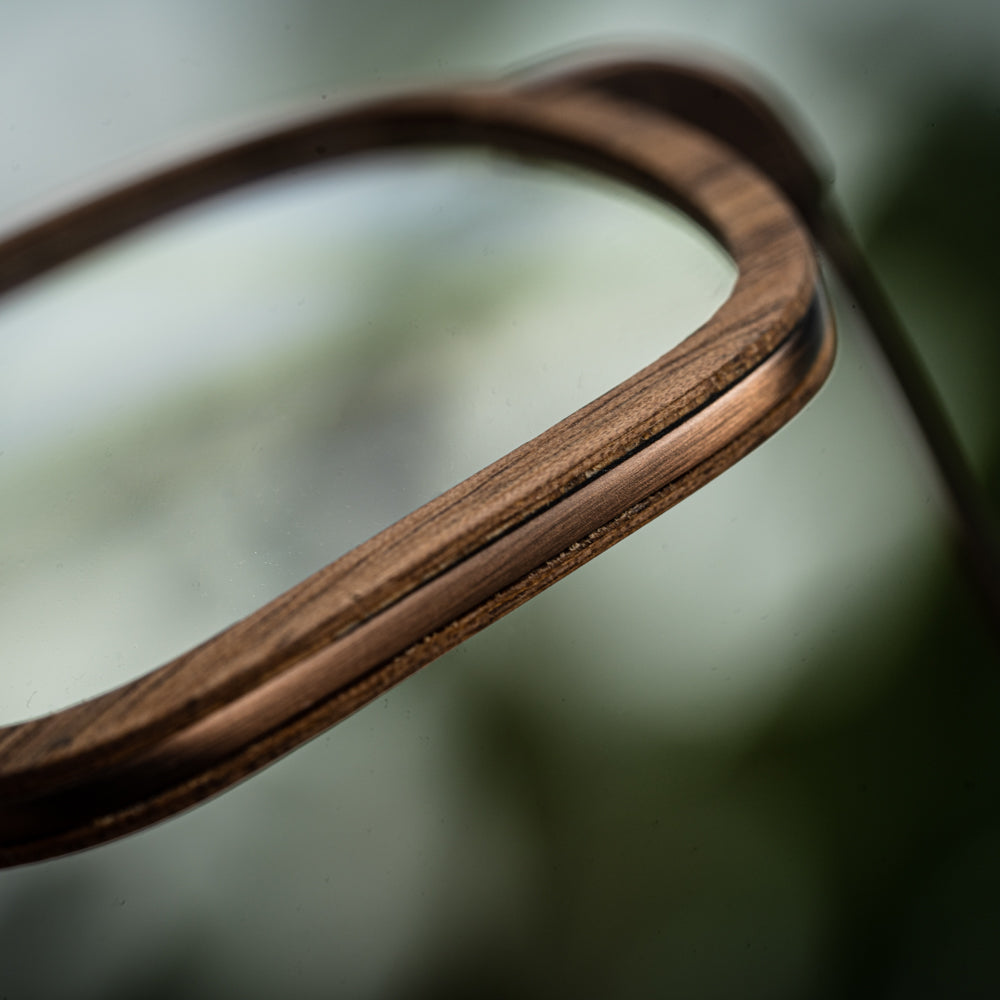 Maverick Aviator Walnut blue light wood glasses