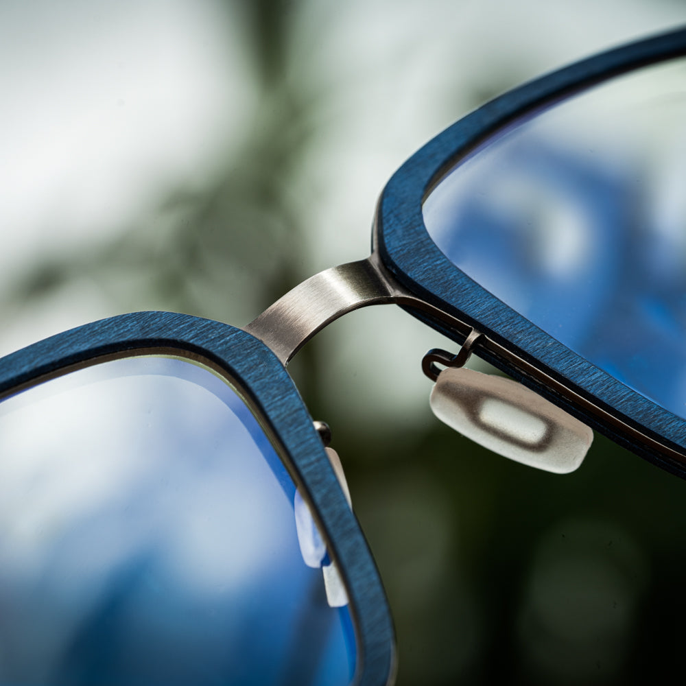 Napa Blue Skateboard blue light wood glasses
