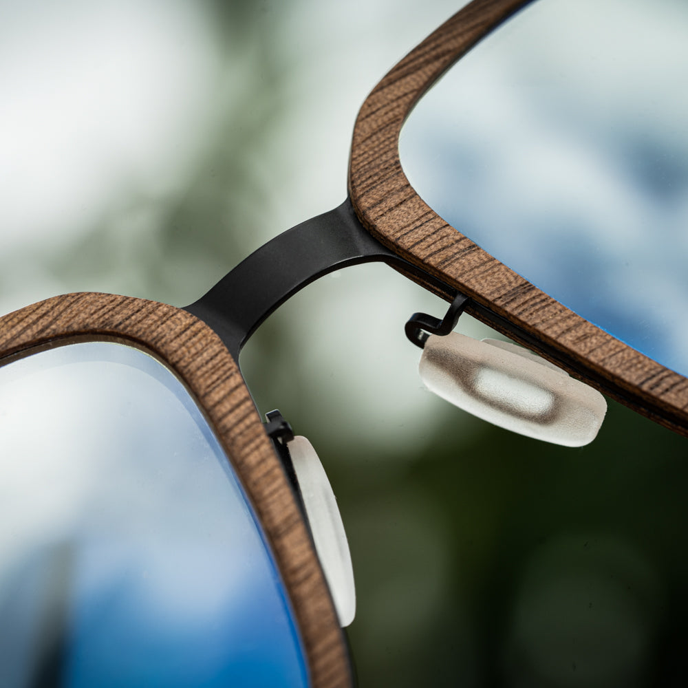 Napa Walnut blue light wood glasses