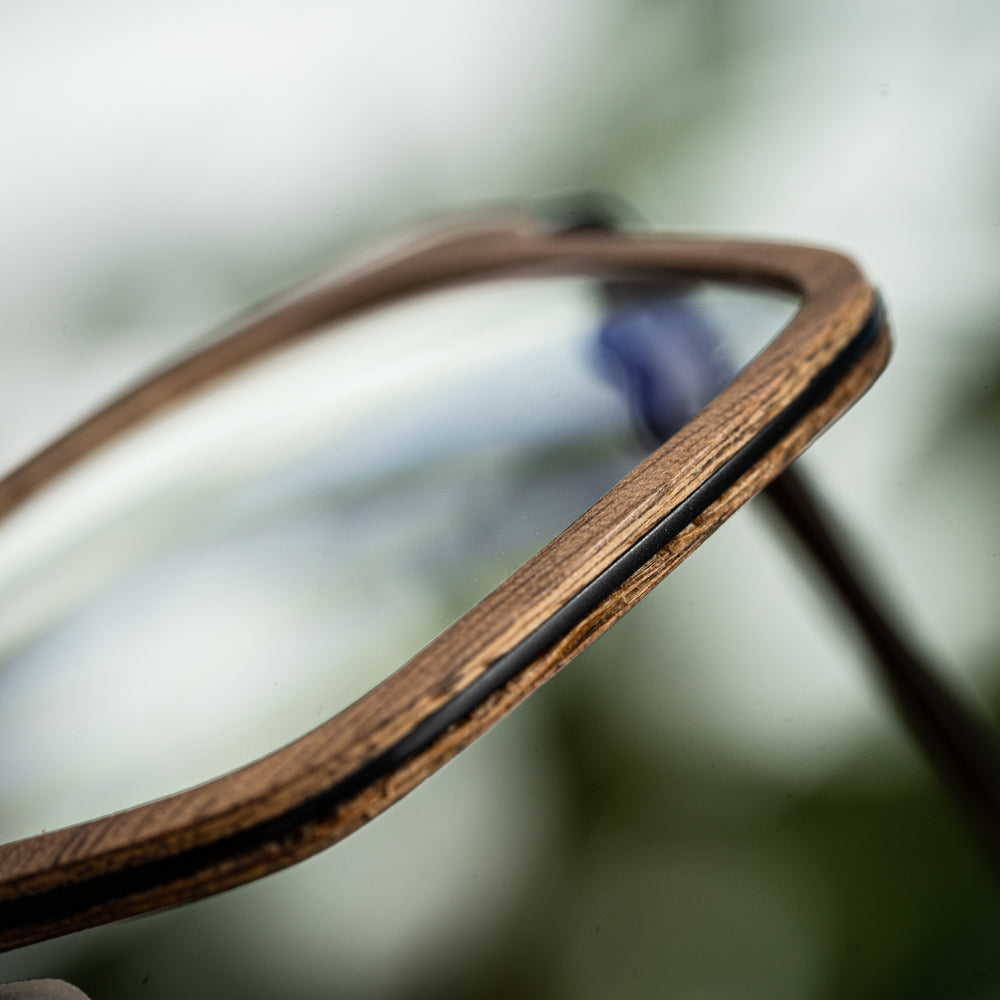 Napa Walnut blue light wood glasses