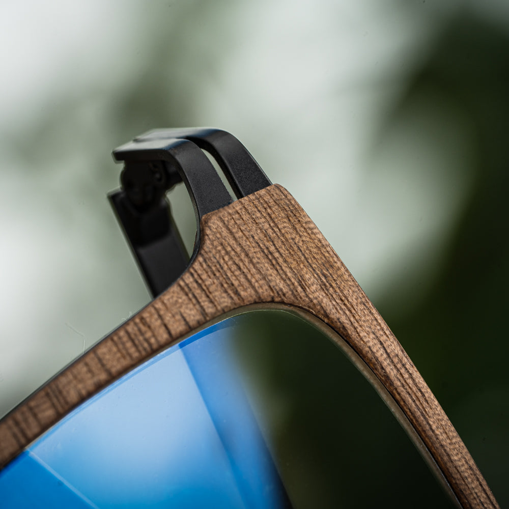 Napa Walnut blue light wood glasses