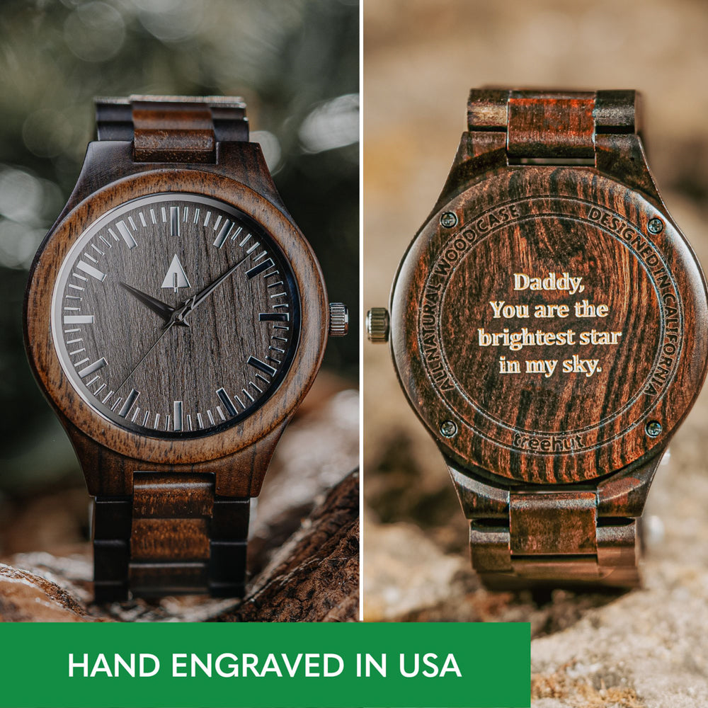 Classic Ebony Walnut Theo Men’s Wooden Watch