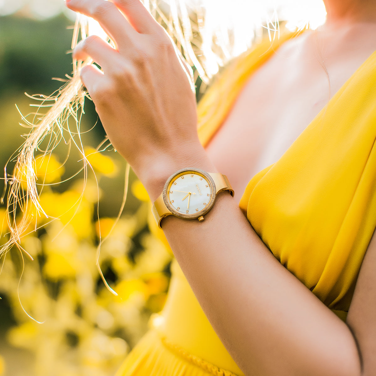 gold pearl watch for women